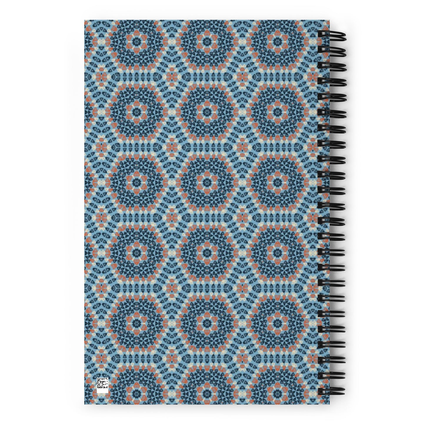 Azure Mandala Crochet Print Spiral Notebook Journal