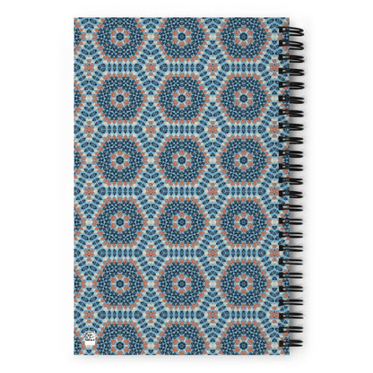 Azure Mandala Crochet Print Spiral Notebook Journal