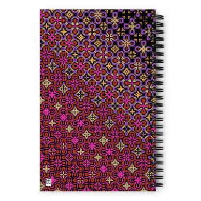 Freeform crochet-Inspired spiral notebook. Product image. Rear view. 