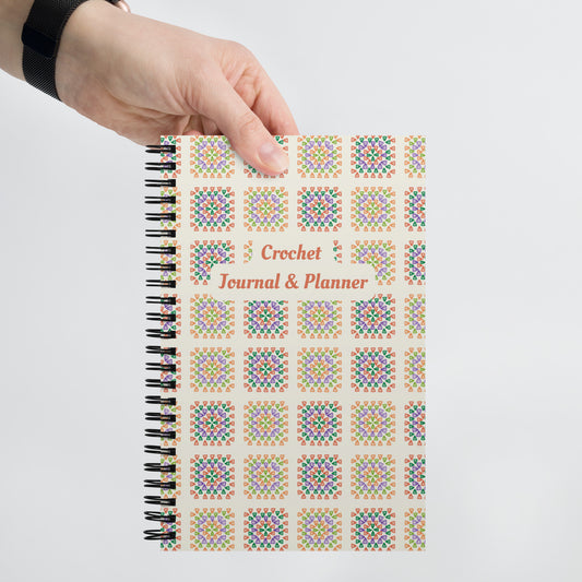 Soft Petal Harmony Crochet Print Spiral Notebook Journal