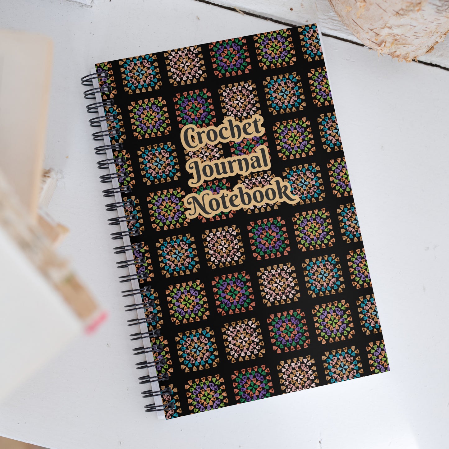 Radiant Tapestry Crochet Print Spiral Notebook Journal