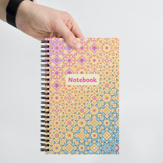 Crochet Print Spiral Notebook Journal. Product mock up