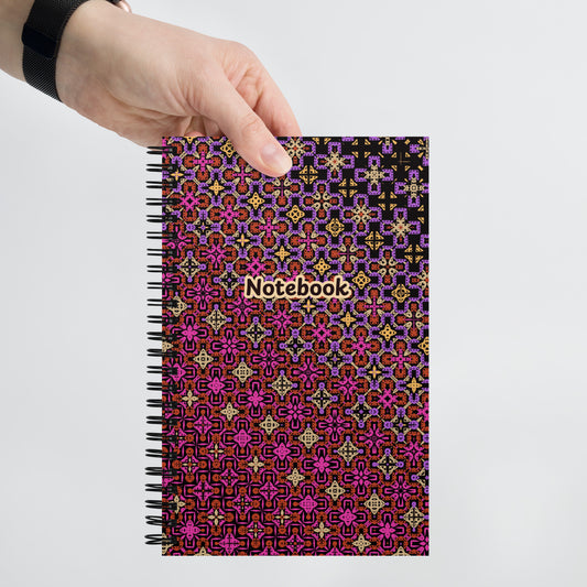 Freeform crochet-Inspired spiral notebook. Product image. 