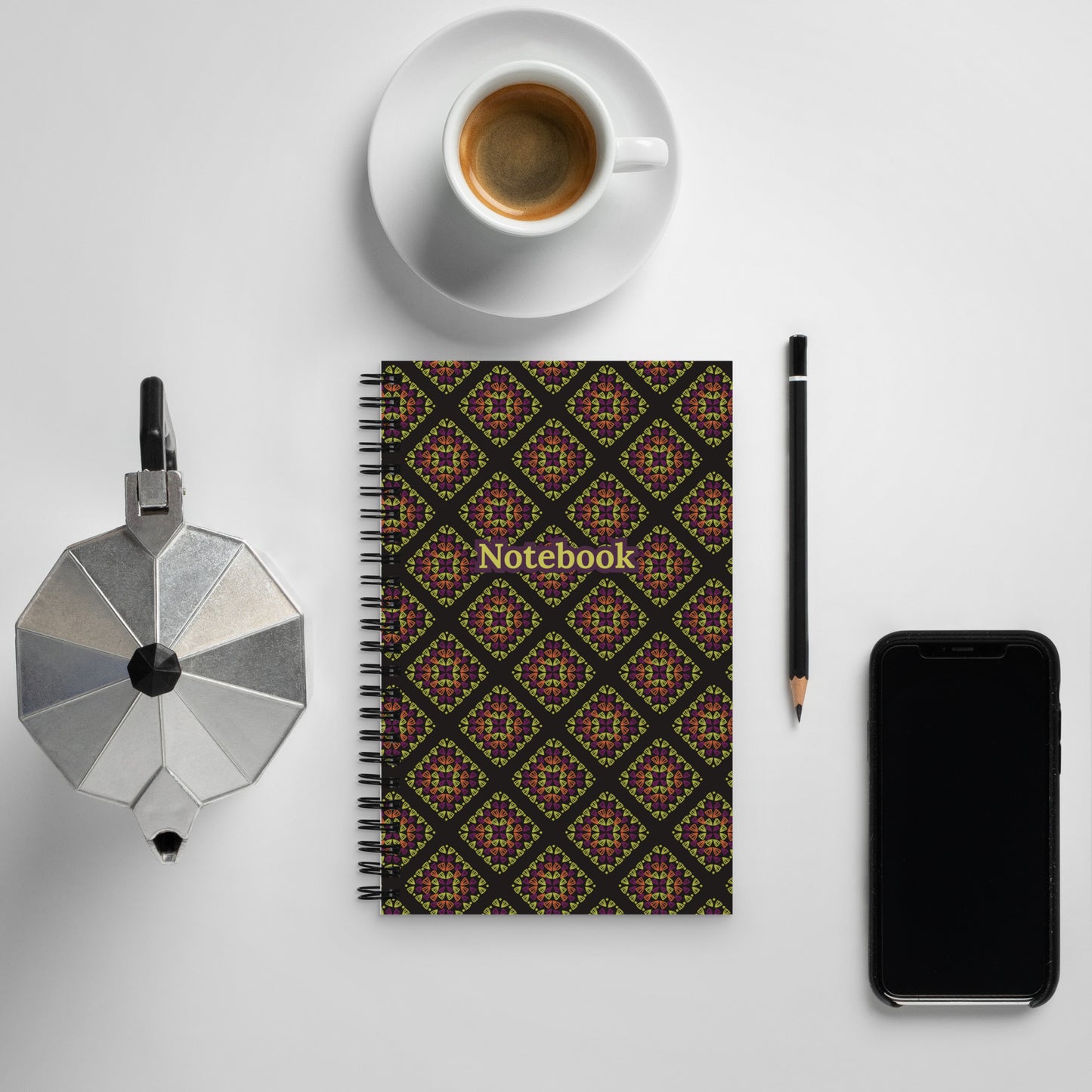 Crochet Print Spiral Notebook Journal