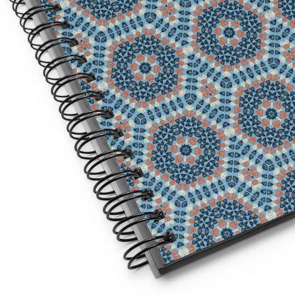 Azure Mandala Crochet Print Spiral Notebook Journal