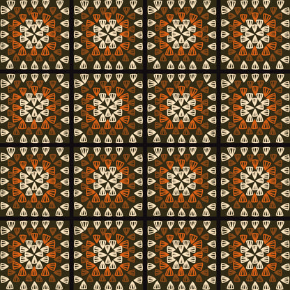 Dark Chocolate Granny Squares Seamless Print