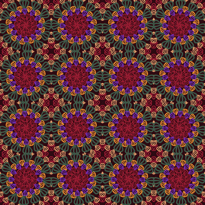 Enchanted Forest Granny Squares Seamless Print