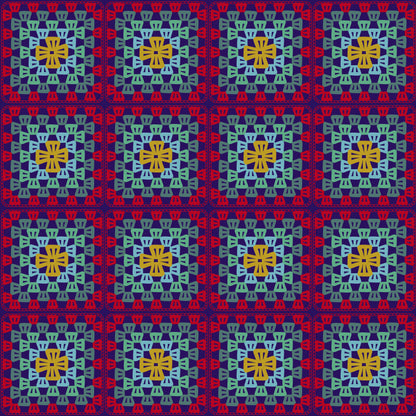 Berry Weave Granny Squares Seamless Print