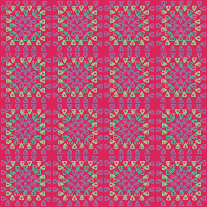 Cherry Burst Granny Squares Seamless Print