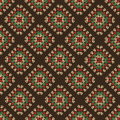 Chestnut Rouge Granny Squares Seamless Print