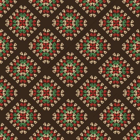 Chestnut Rouge Granny Squares Seamless Print