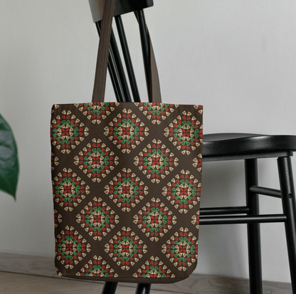 Chestnut Rouge Granny Squares Seamless Print