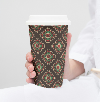 Chestnut Rouge Granny Squares Seamless Print