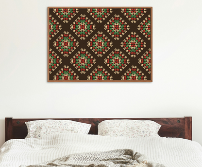 Chestnut Rouge Granny Squares Seamless Print