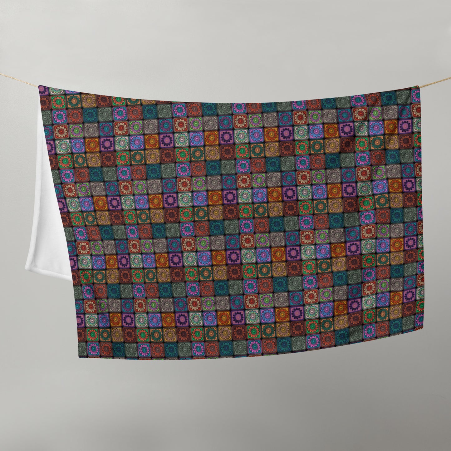 Throw Blanket Prismatic Noir Sunflowers Print