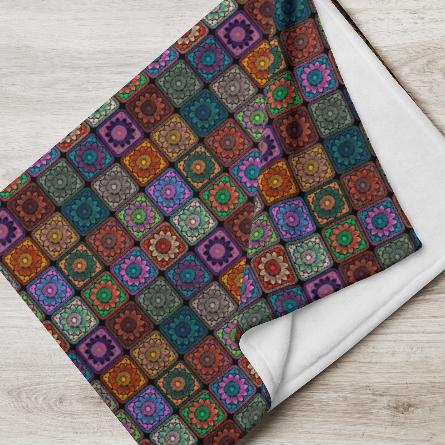 Throw Blanket Prismatic Noir Sunflowers Print