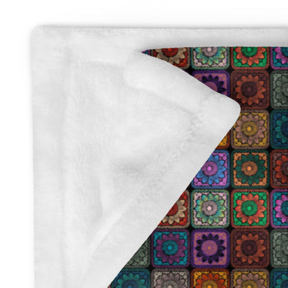 Throw Blanket Prismatic Noir Sunflowers Print