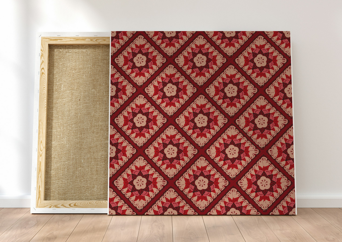Velvet Rose Granny Squares Floral Seamless Print