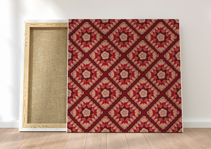 Velvet Rose Granny Squares Floral Seamless Print