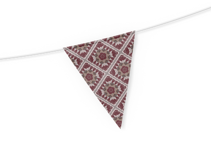 Aubergine Tapestry Granny Squares Floral Seamless Print