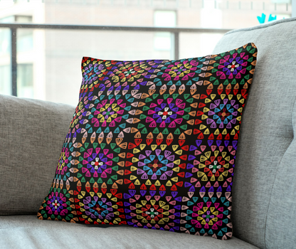 Rainbow Radiance Granny Squares Seamless Print