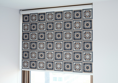 Silver Sphinx Floral Granny Squares Seamless Print