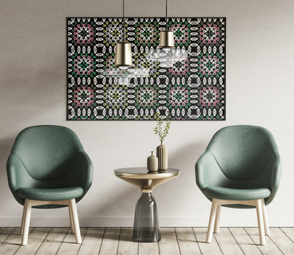 Forest Kaleidoscope Granny Squares Seamless Print