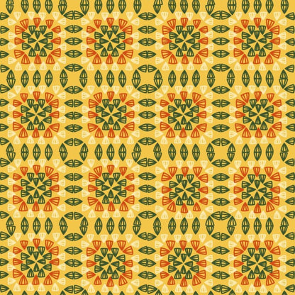 Citrus Sunset Granny Squares Seamless Print