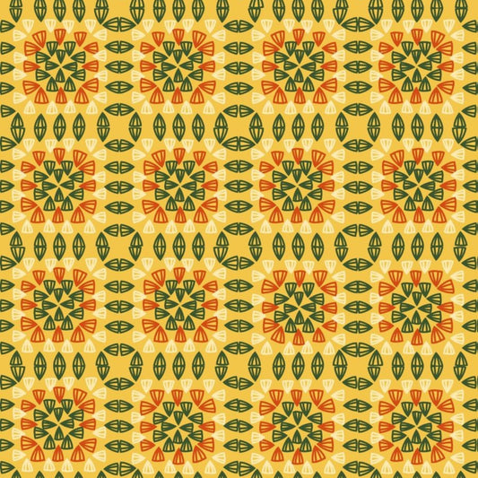 Citrus Sunset Granny Squares Seamless Print